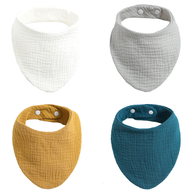 4Pcs/ Lot Cotton Baby Bibs Adjustable Triangle Newborns Saliva Towel Toddler Baby Boys Bib Burp Cloth Scarf Baby Shower: WKD40002