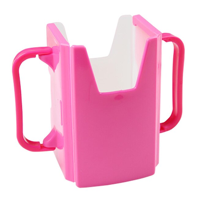 Fucntion justerbar sikker toddle praktisk selvhjælper juice mælkekasse drikke boks holder kop til baby børn håndtag forsyning: Lyserød