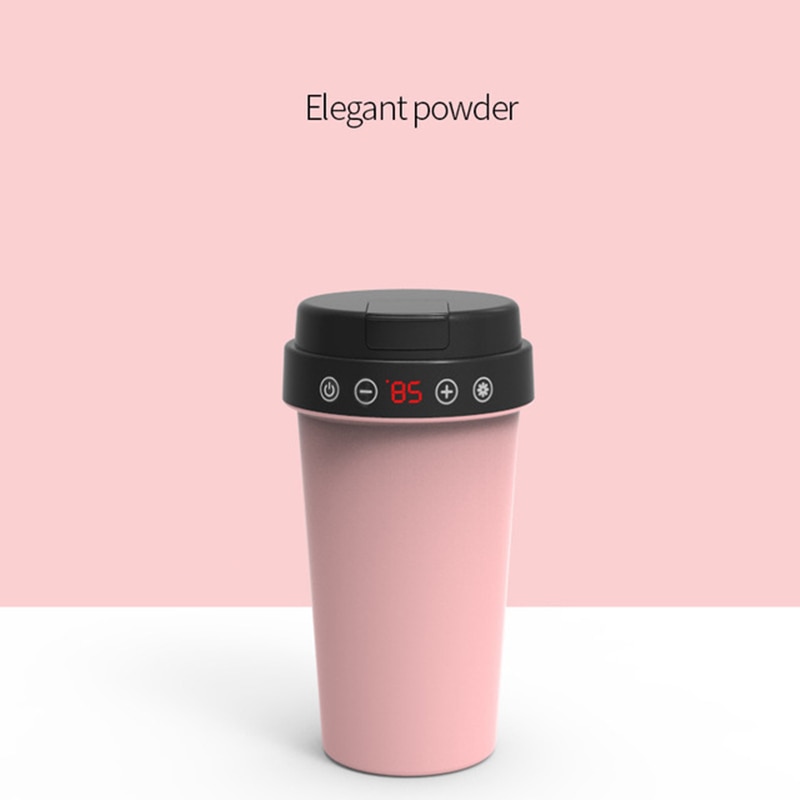 Taza de agua para calentar el coche, taza eléctrica aislante, pava para calentar agua para el coche, taza de agua Universal para el coche: Rosa