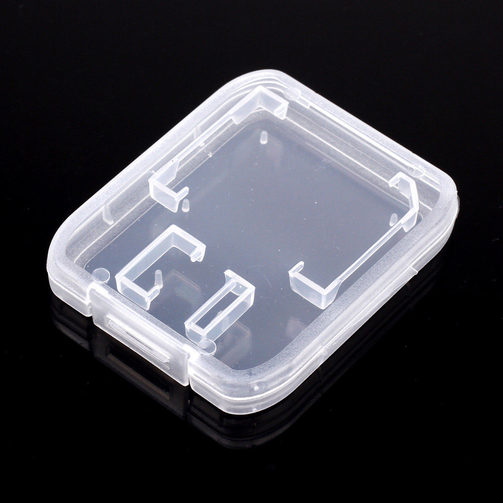 10 Uds. Caja de soporte de plástico transparente estándar para tarjeta SD caja de soporte para almacenamiento caja de tarjeta de memoria transparente material de escritorio escolar de oficina: Default Title