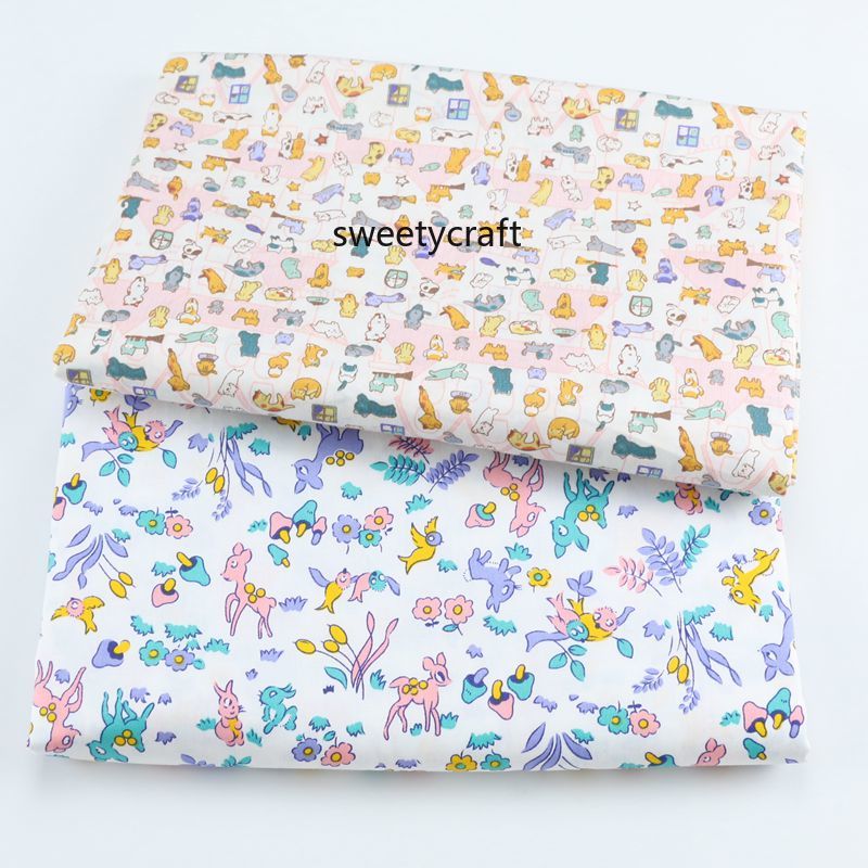 160x50cm cogumelo cervos impressão tecido de algodão por metros tissus retalhos diy costura material bebê vestido cama folha sarja pano