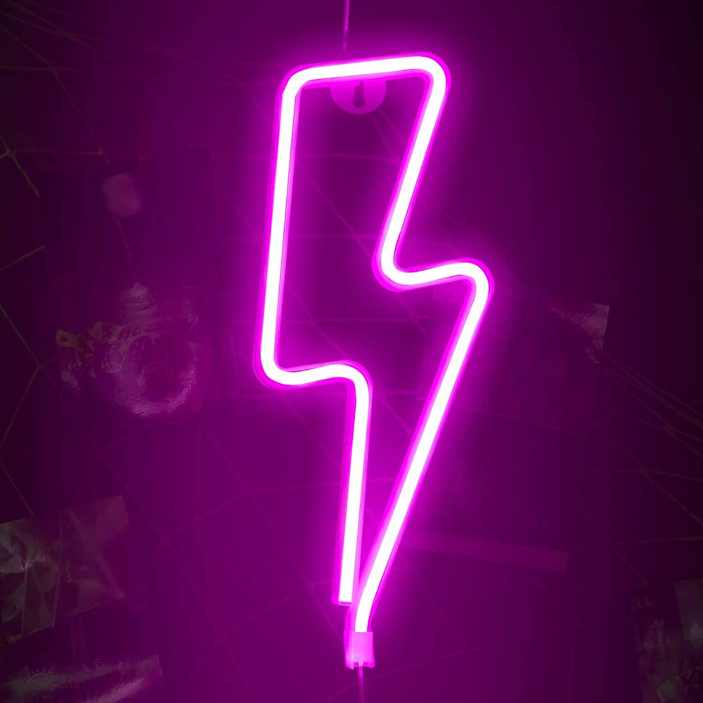 Kühlen Blitz Neon- Zeichen freundlicher Schlafzimmer Zauberstab Dekoration Blau Rosa verrotten warm Weiß Blitz bilden LED Lampe Büro Spielen Zimmer dezember