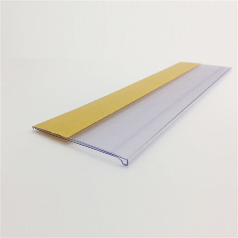 50pcs Point Of Scan Clear Data Strip Adhesive Plastic Pvc Price Tag Display Frame