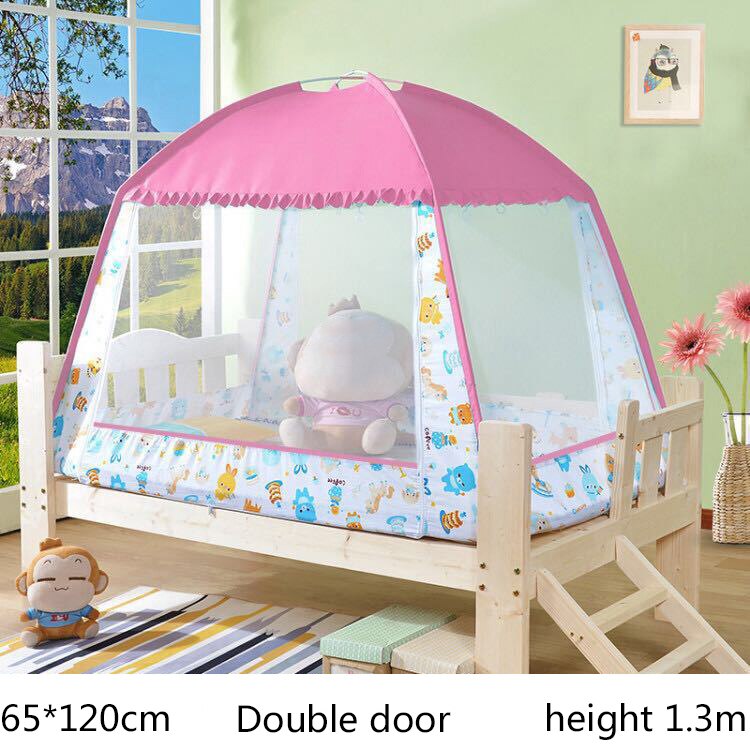 Kinder Bett Moskito Net Multi-größe Mongolischen Jurte Zelt Baldachin Für Jungen Mädchen Verschlüsselung Moskito Netting Für Infant: Pink-65x120x130cm