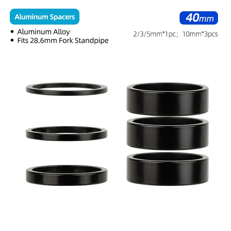 Entretoise de casque de vélo 2 3 5 10 20mm, rondelle en aluminium pour tube de direction 1-1/8 28.6mm, tige de fourche BMX de route vtt recommande Sister Ring: Bleu
