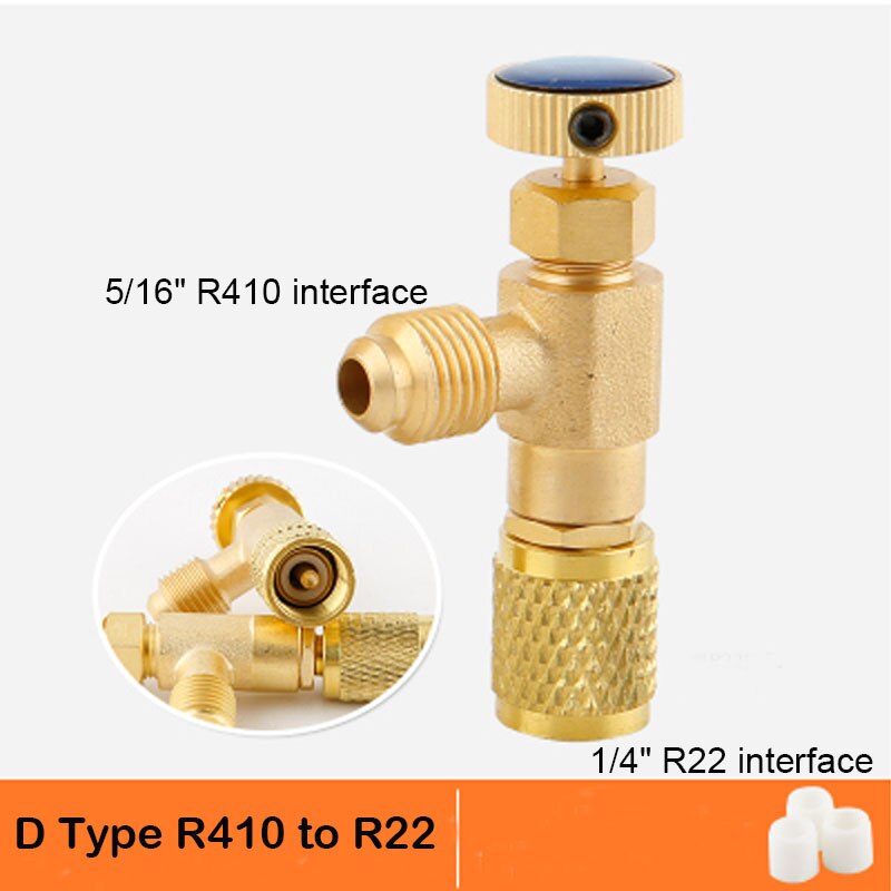 R410a R22 narzędzie robić lodówki klimatyzacja adapter zaworu bezpieczeństwa 1/4 "5/16" Cal mężczyzna/Famale gwint wąż zasilający zawory