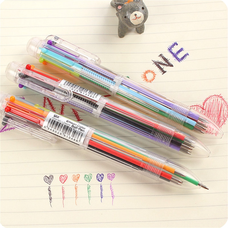 1 stuk kawaii 6- kleuren markeerstift studenten markeerstiften markeerstiften penseelstiften pastelmarkers aquarel fluorescerende pen tekenen