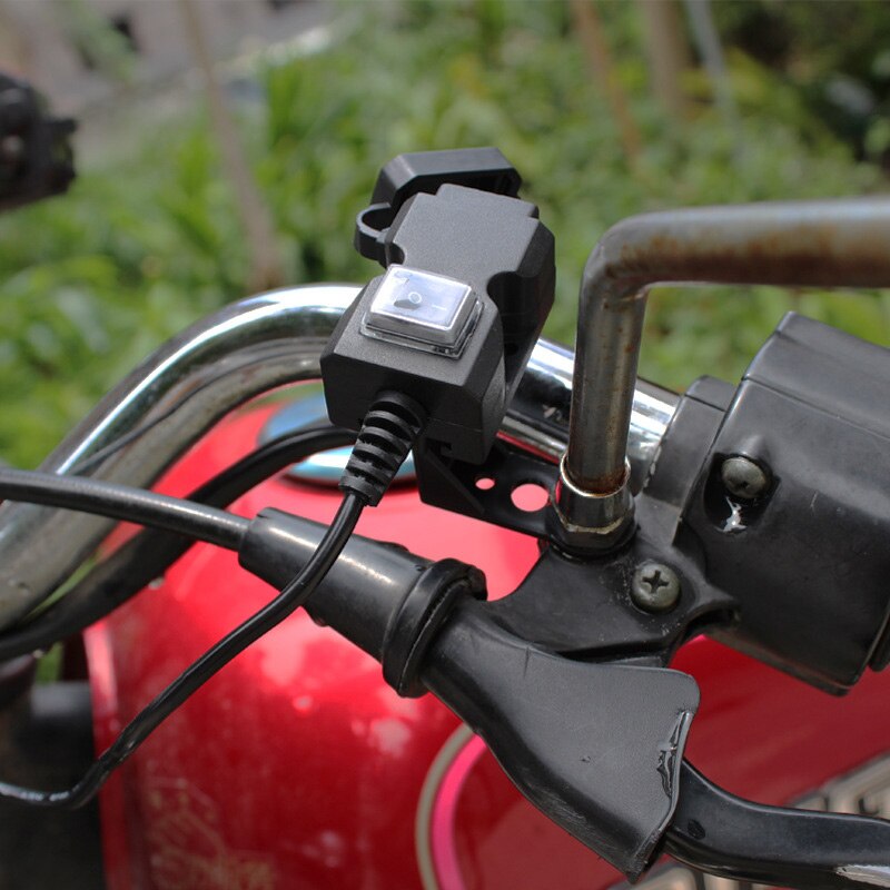 Dual Port USB Wasserdichte Motorrad Lenker Ladegerät Power Plug Adapter Für Handy Dual Port Einfache Installation Bequem