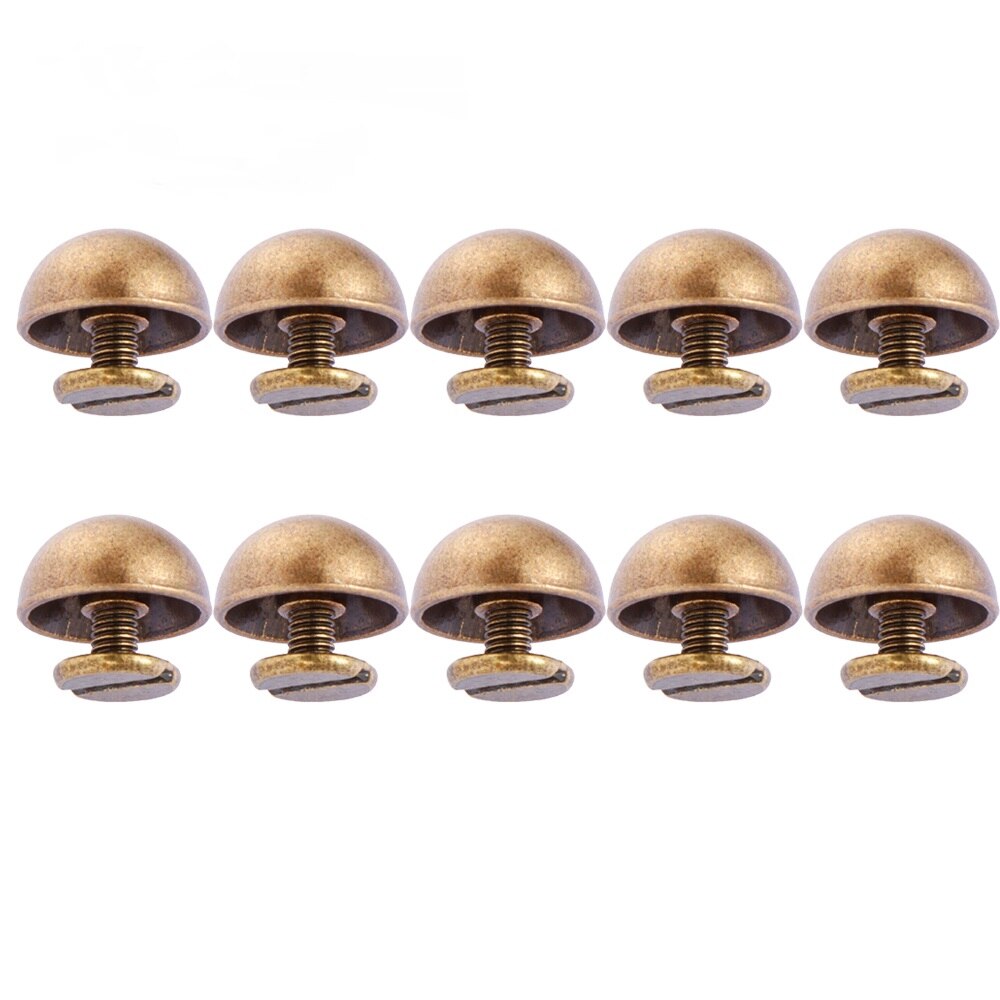 10Set/Bag 10mm 12mm Screw Back Rivets Studs Metal Bucket Shape Nail Stud for Garment Leather Craft Belt Wallet Decoration Parts: A-bronze / 12mm