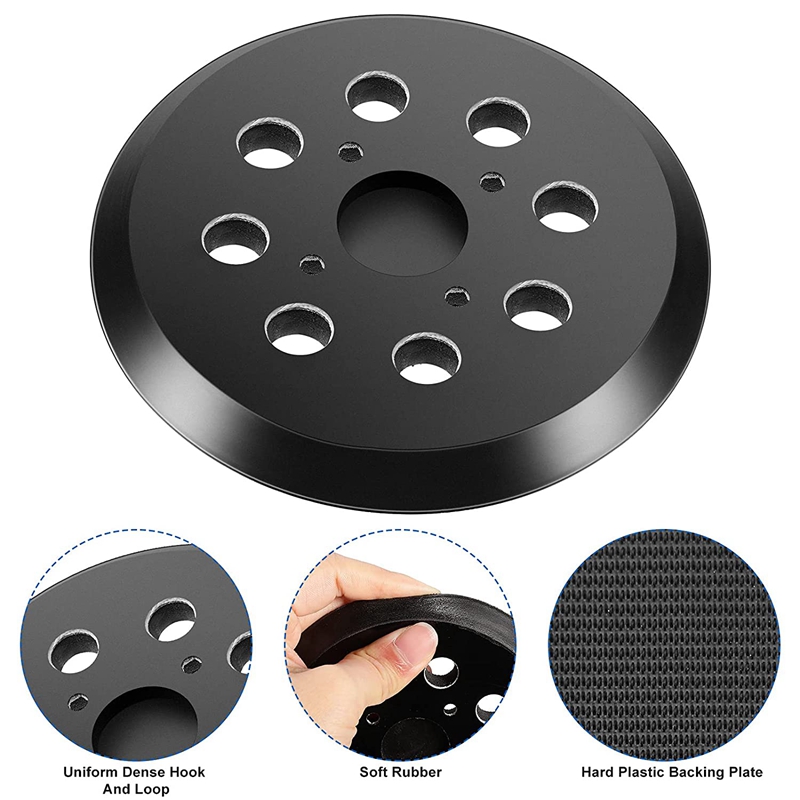 Fashion4 Pieces 5 Inch 8 Hole Hook And Loop Sander Replacement Backing Pads 4 Eye Hook And Loop Sander Pad Sanding Pads