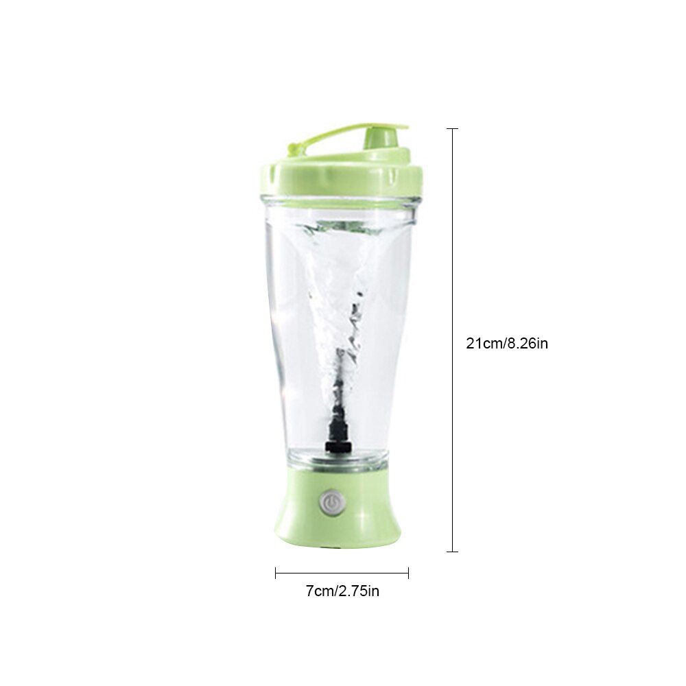 Agitateur de protéines automatique de 300ML, bouteille Portable, mélangeur d&#39;eau puissant, tasse de mélange, tasse à secouer électrique: green