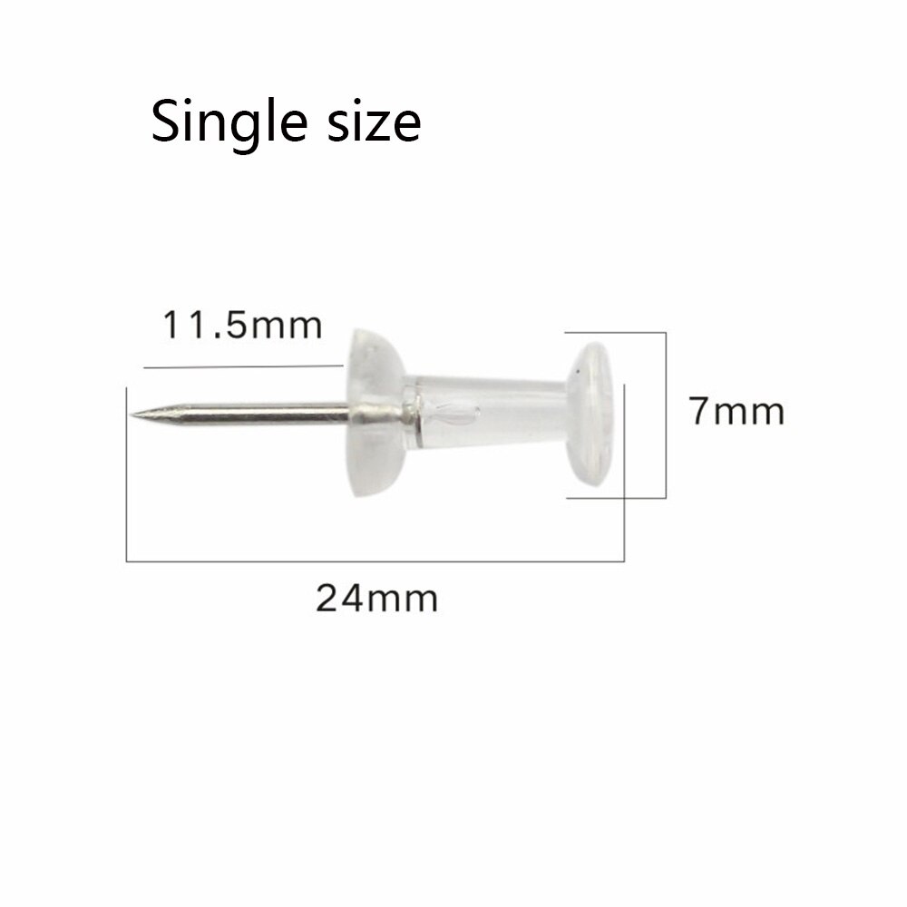 50pcs/set Transparent Plastic Tacks Push Pins Wooden Board Photo Map Thumb Tacks Office Binding Supplies School Stationery