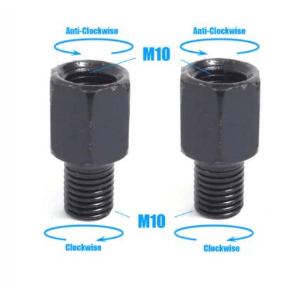 Paar Zwarte Motorfiets Spiegel Adapters M10 10Mm M8 8Mm Achteruitkijkspiegel Spiegels Conversie Bolt Rechtsom Anti-Klok Rechts links Draad: Champagne