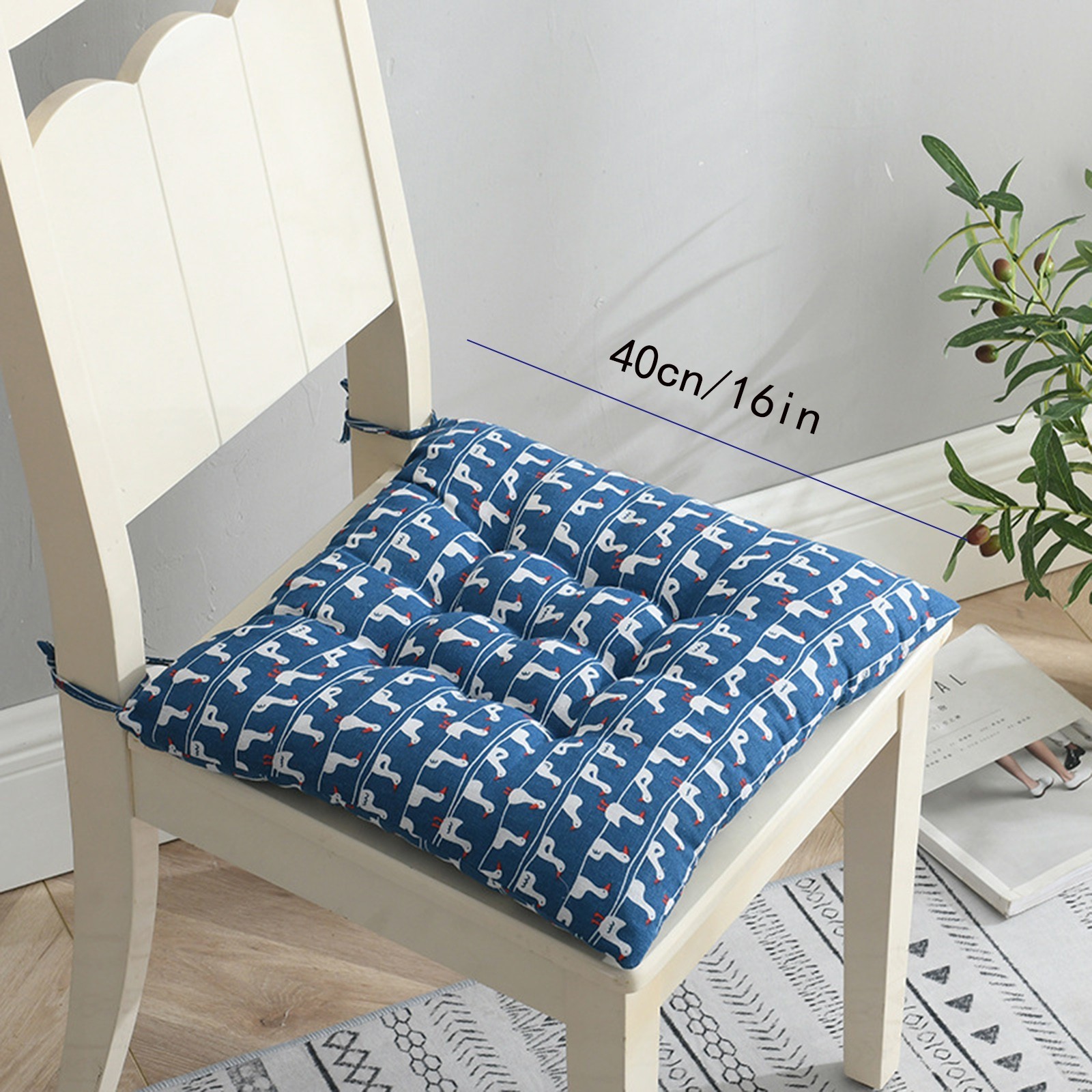 Cuscino in lino da 40cm cuscino per schienale sgabello quadrato in cotone per sedia per Computer da ufficio a casa tappetino protettivo tappetino per sedile glutei tappetino per sedia