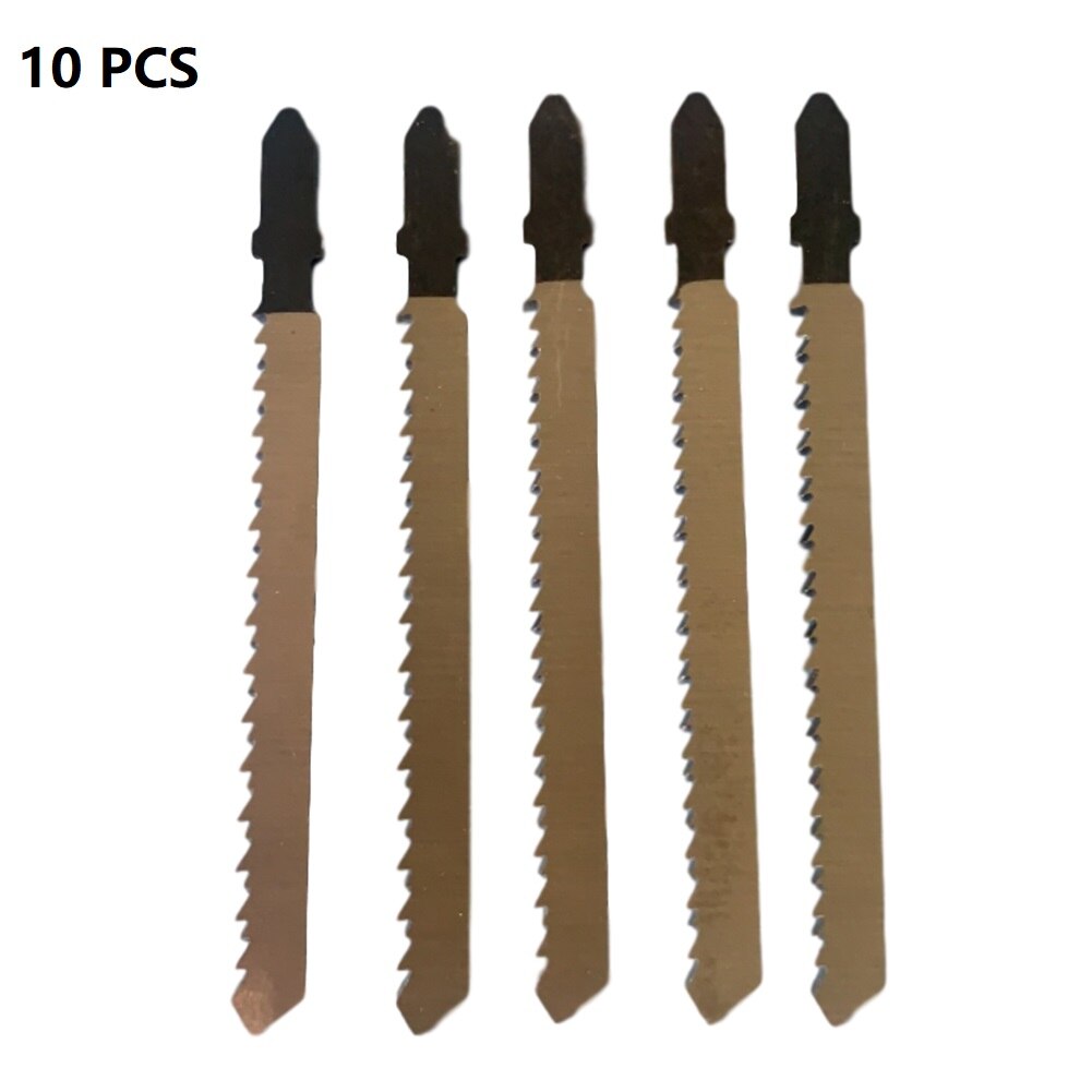 10PC Jigsaw Blades For T101BR Down Cutting Laminates Veneers HCS For Black & Decker Jigsaw Chainsaw Tools For Wood DIY