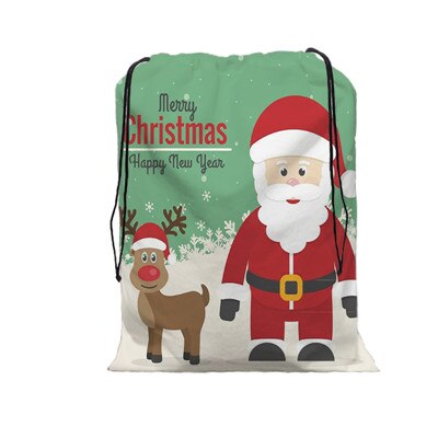 De zak vrolijke kerst print tas kerst trekkoord tassen dames multi-stijl reisrugzak wolesale: 04