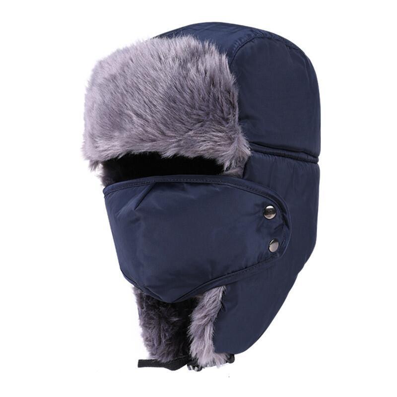 Herrmössa med öronlappar balaclava bomber hattar kepsar halsduk kvinnor rysk trapper hatt trooper öronlapp snö skidhatt keps med halsduk
