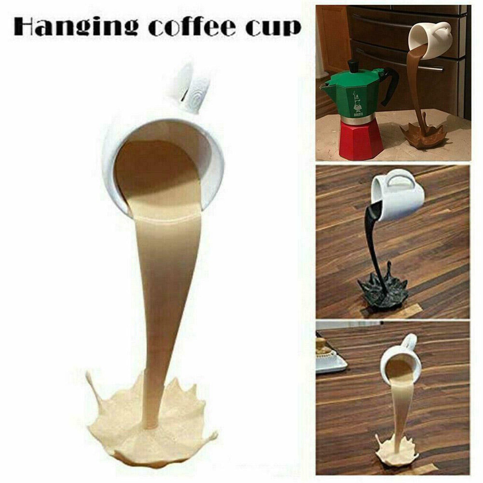 Drijvende Koffie Cup Mok Sculptuur Keuken Decor Gieten Morsen Decoratie Gieten Splash Creatieve Koffie Mok Home Decoratie