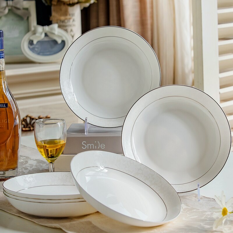 8 inch, fijne bone china plaat, keramische lader platen servies, serveerschaal buffet-gerechten, keuken gerechten servies