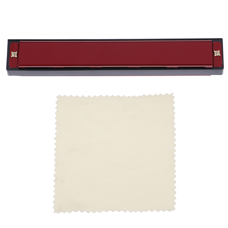 24 Hole Harmonica C Key Metal Harmonica Instrument For Beginners 4 Color: RD