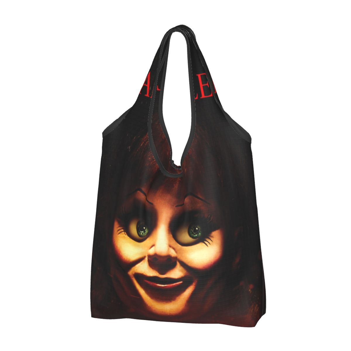 Custom Reusable Halloween Horror Movie Character Shopping Bag Women Tote Bag Portable Groceries Shopper Bags: Chocolate