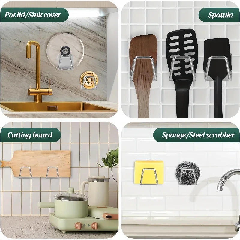 Küche Zubehör Küche Waschbecken Schwamm Halter Regal Klebe Halter Ablauf Trocknen Rack Wand Haken Zubehör Lagerung Organizer
