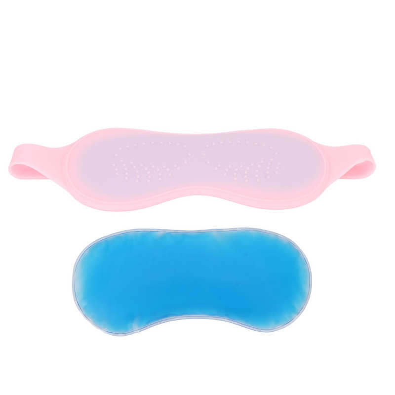 Reusable Silicone Gel Pads Eye Mask Flexible Soothing Relaxing Sleeping Mask Ice Goggles for Cold Therapy Eye Massager Pad: Pink