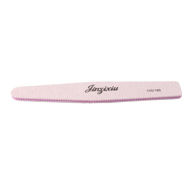 1Pcs Dubbelzijdig Polijsten Nagelvijl 100/180 Grit Roze Nagelvijl Vijf Vormen Pedicure Manicure Polijsten Gereedschap: 02