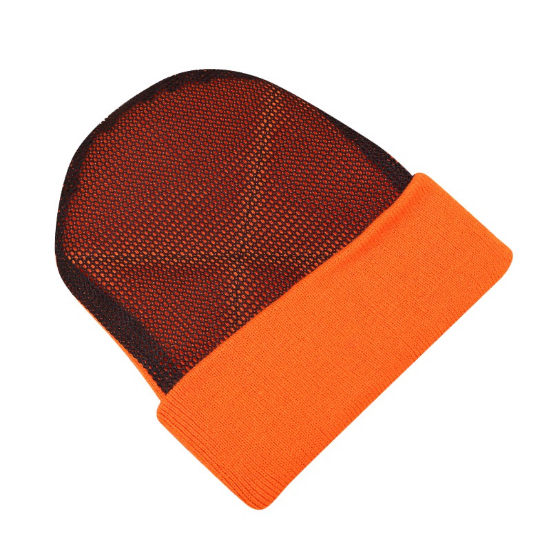 Mesh Winter Beanies bboy Hip Hop Dancing Hat Men&#39;s Mesh Hat Beanies Warm Rotating Beanies Boy Knit Cap Wear Resistant Colors: Orange