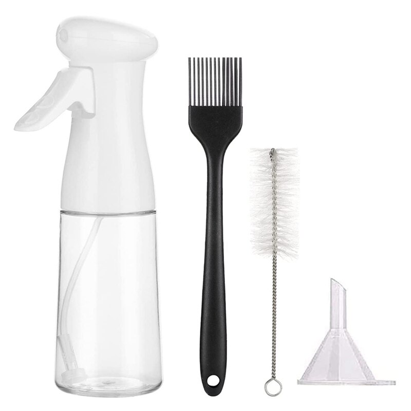Kitchen Olive Oil Sprayer Bottle Refillable Oil Vinegar Sprayer With Funnel Brush Cleaning Brush For Cooking BBQ Salad: plum