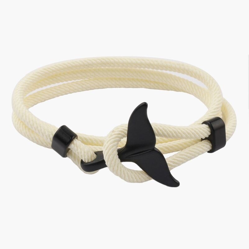 Summer Handmade Whale Tail Viking Rope String Bracelet Beach Surfing Paracord Wristband Jewelry Unisex: BE