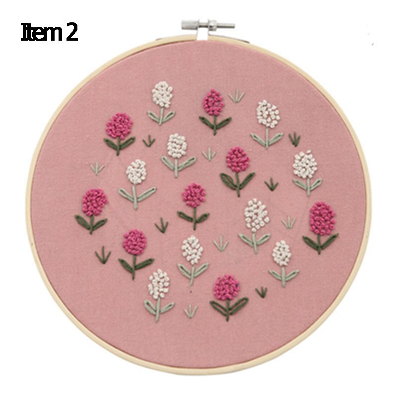 Europa diy bånd broderi begyndere sæt fortrykt blomstermønster korssting vægmaleri kunstsæt med broderiramme: Punkt 2