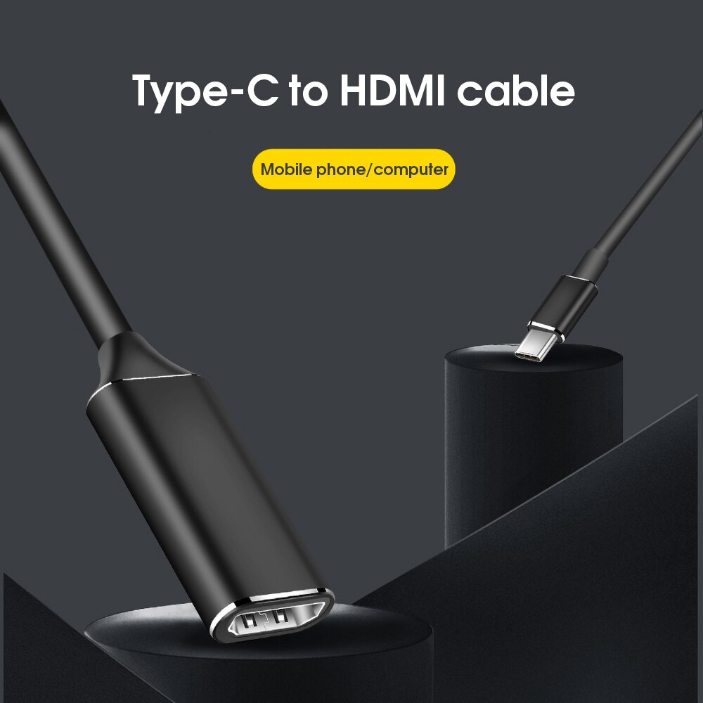 Kebidu Usb Type C Naar Hdmi-Compatibele Kabel Adapter 4K 30Hz Hoge Snelheid USB3.1 Converter Man vrouwelijke Voor Tv Display Pc Computer