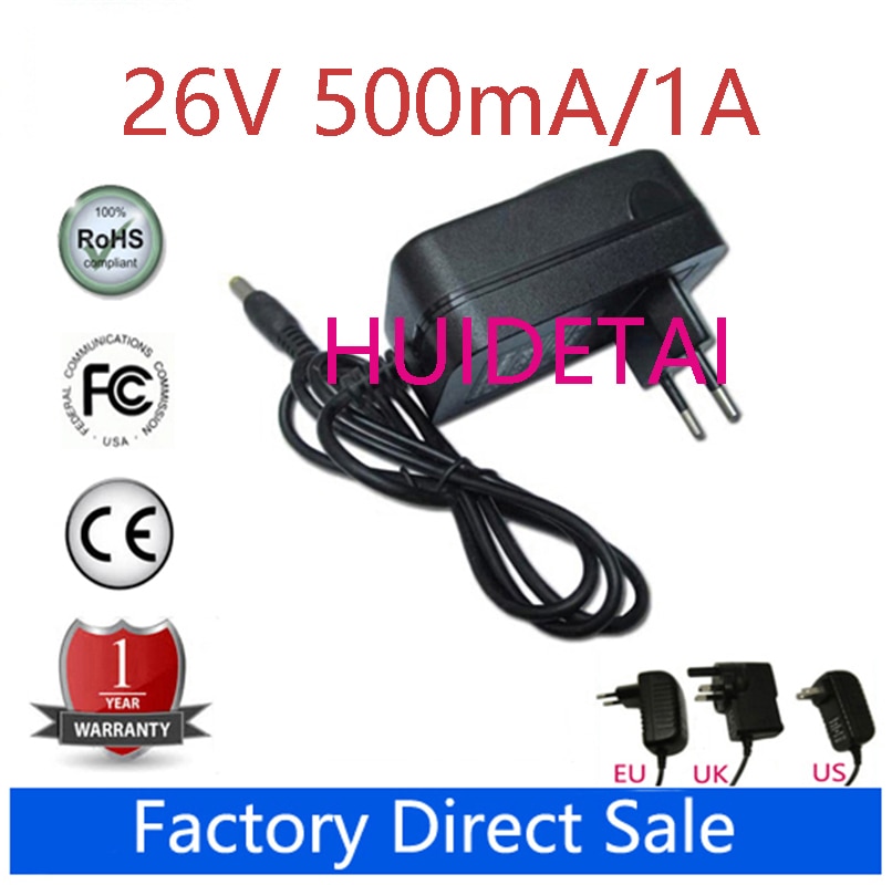 26V 0,5 EINE 500mA / 26V 1A 1000mA 5.5*2,5mm Unive... – Grandado