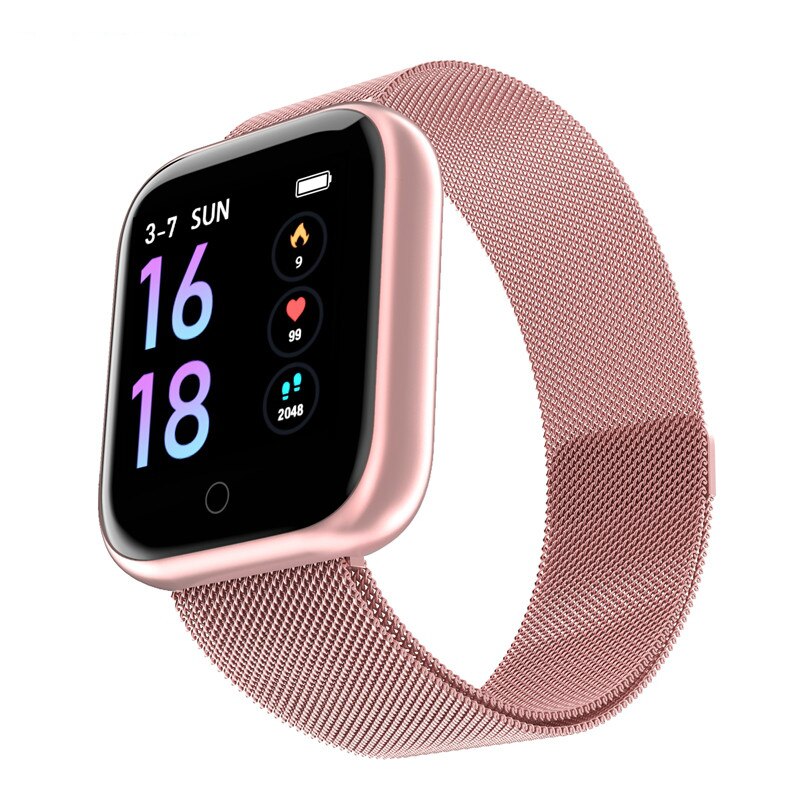 Women IP68 Waterproof Smart Watch P70 P68 Bluetooth 4.0 Smartwatch For Apple IPhone xiaomi LG Heart Rate Monitor Fitness Tracker: Steel Pink