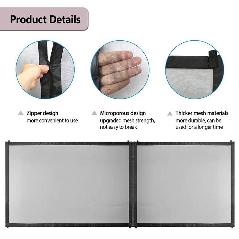 Pet Barrier Fences Folding Breathable Pet Isolation Barrier Fence For Cats Dogs Portable Safety Dog Mesh Gate Pets Accessories