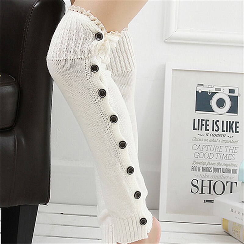 Leg Warmers Women Over The Knee Lace Single-breasted Warm Soft Kawaii Womens Knitting Trendy Comfortable Korean Style Warmer