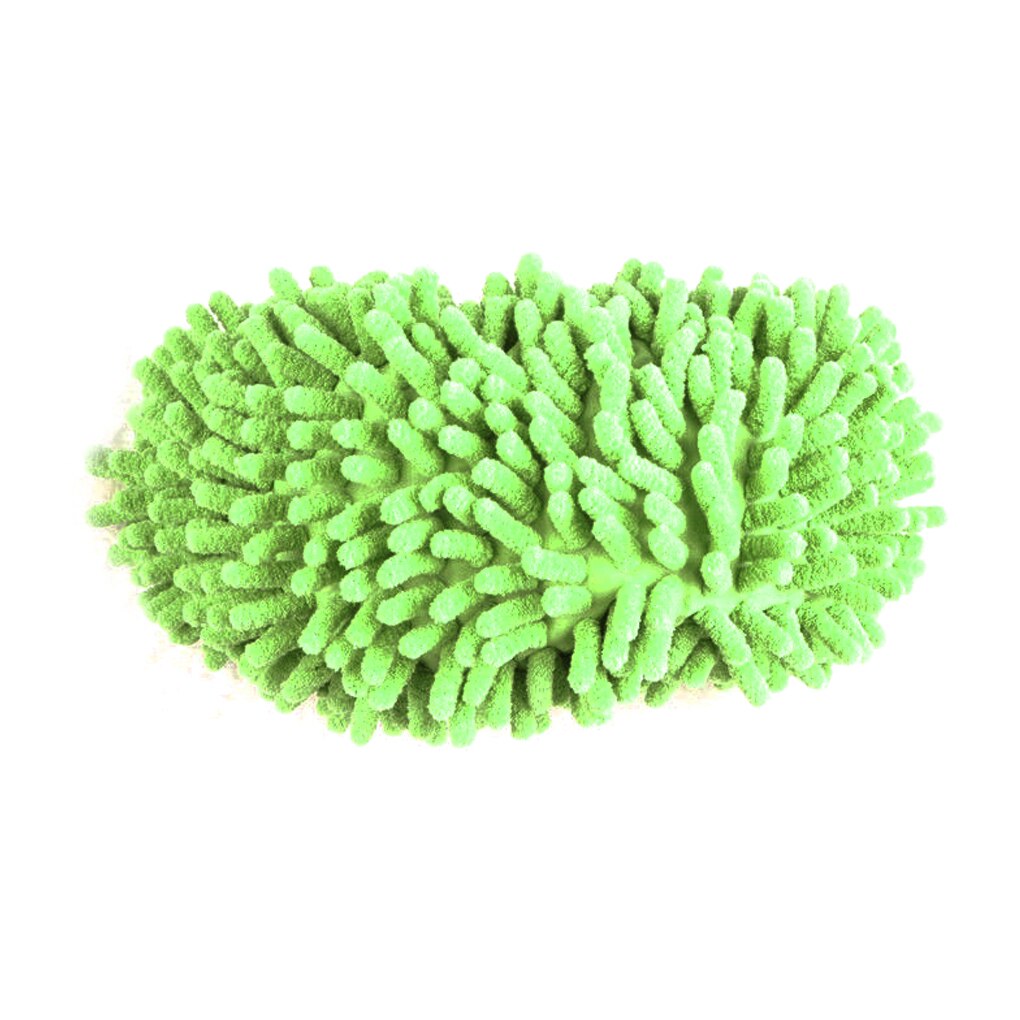 Lazy Mopping Shoes Cover Washable Chenille Fibre House Floor Cleaning Dust Mop Slippers Foot Socks Mop Shoes Duster Cloth: 1pcs green
