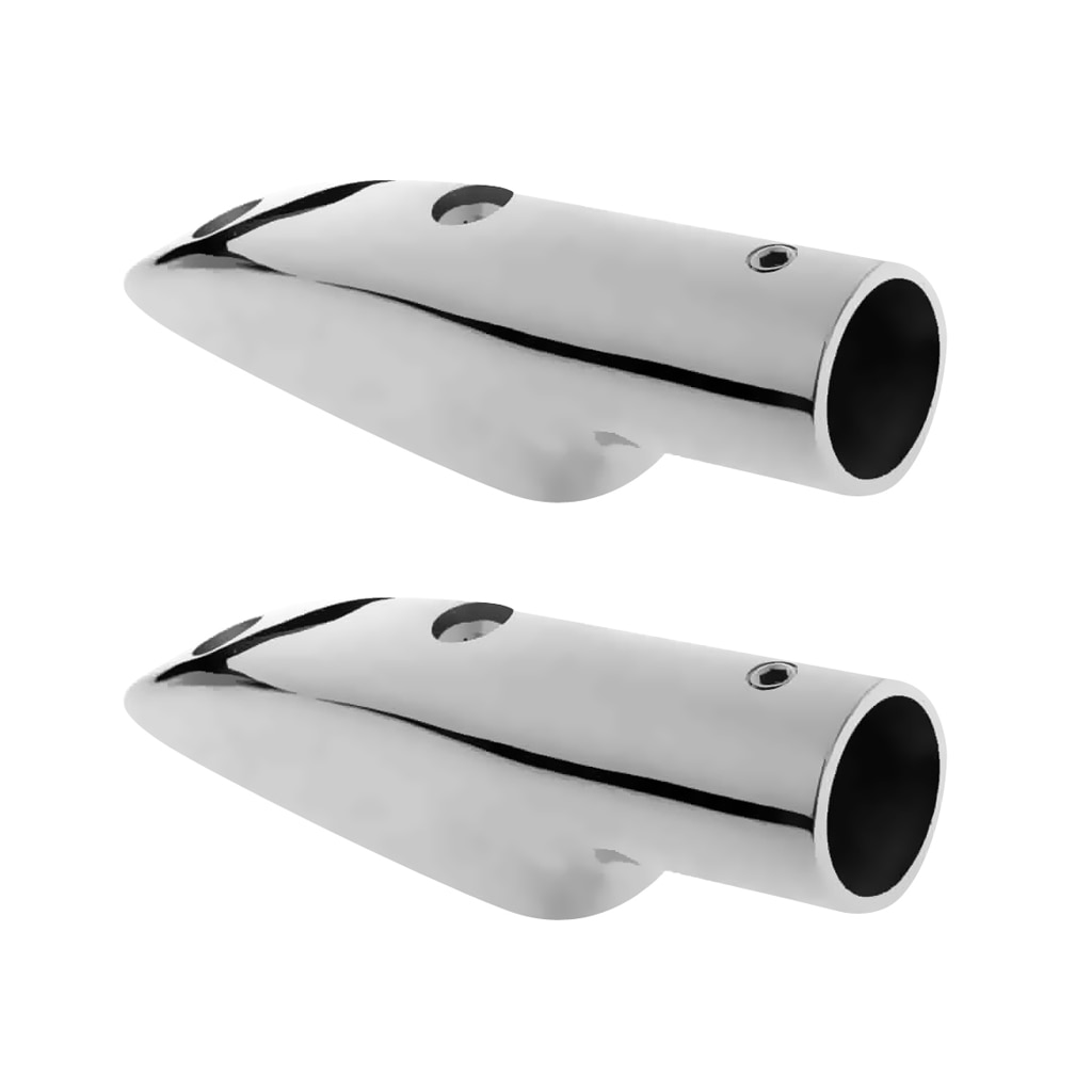 2 Pack Heavy Duty Marine Boats Handrail Rail End Hardware Fitting, Universal Fit for 7/8 inch 22mm Tube, 316 Stainless Steel