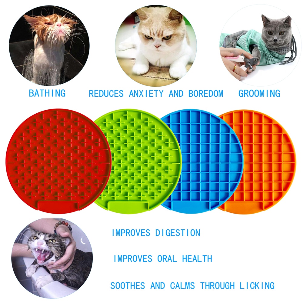 Mat Voor Hond Feeding Kom Siliconen Hond Voeden Lick Pad Hond Feeder Behandelen Doseren Mat Honden Katten Slow voedsel Bowls #15