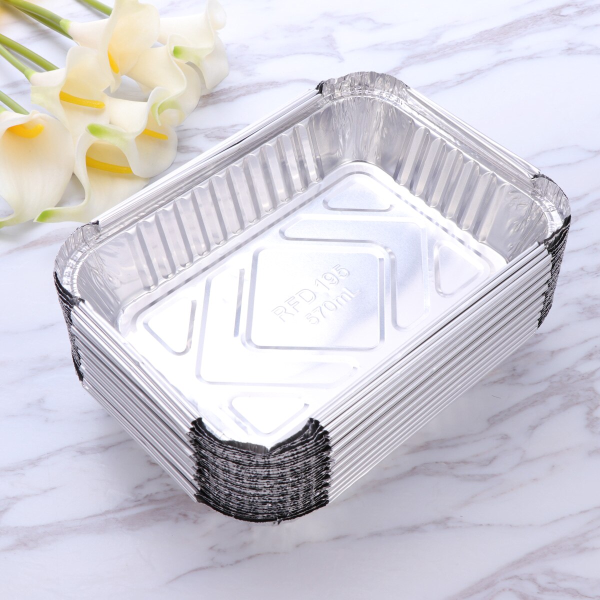 570 Ml Wegwerp Bbq Drip Pan Tray Aluminiumfolie Tin Liners Voor Vet Vangen Pannen Vervangende Liner Trays Zonder Cover