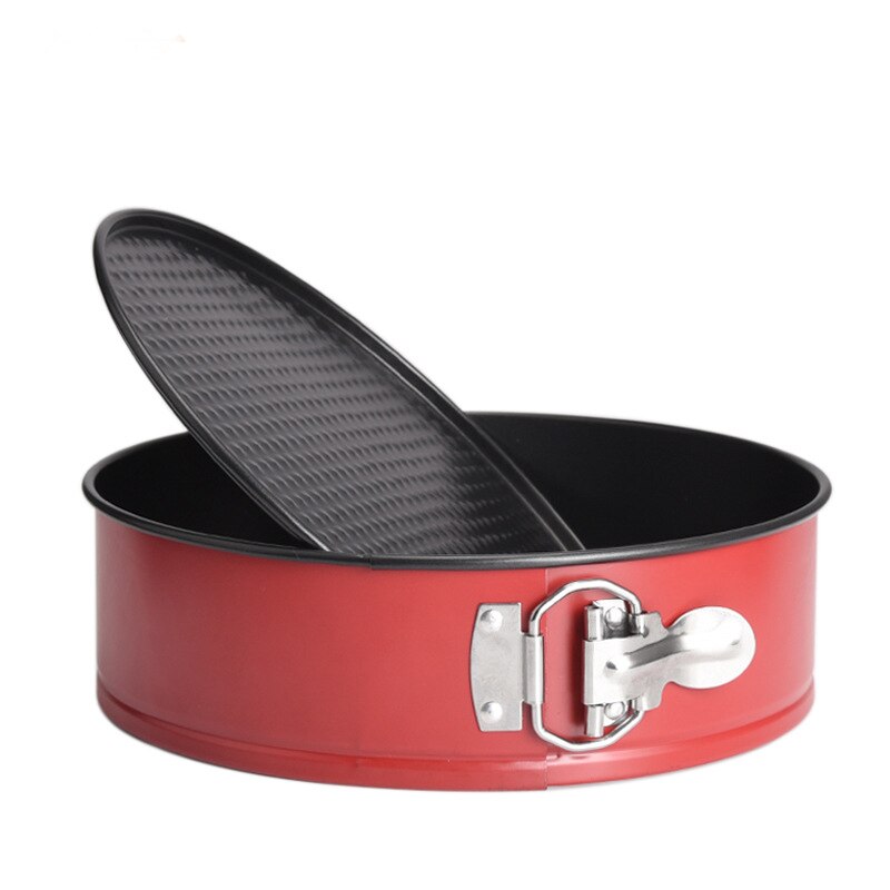 Red Nonstick Spring Form Removable Base Bottom Baking Pan Mold Cake Tin Set Stainless Steel Metal Cheesecake Bake Tray for Oven