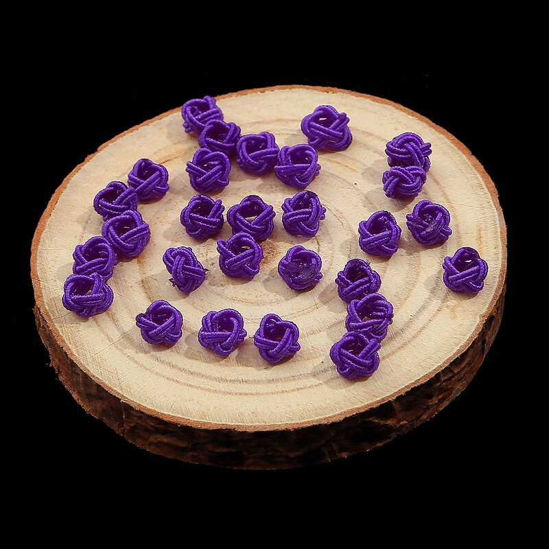 10 Stuks 6Mm Kleurrijke Spacer Knoop Diy Ketting Armband Touw Spacer Gevlochten Spoel Touw Chain Einde Gesp Sieraden Benodigdheden vinden: dark purple