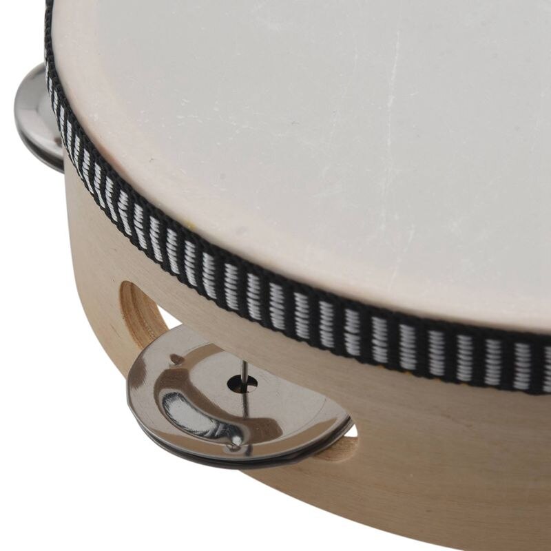 Musical Double Half Moon Tambourine Drum Kit with 7 Inch Musical Tambourine Tamborine Drum Round