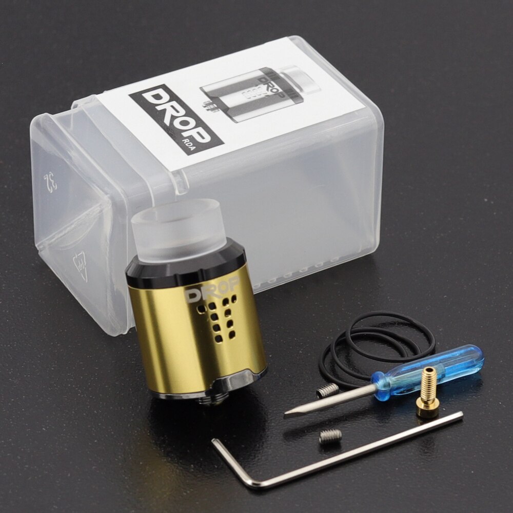 Vape RDA Tank Rebuildable Dripping Atomizer 24mm with 4 Large Post Holes For Easy Coil Replacement BF pin RDA: Glod