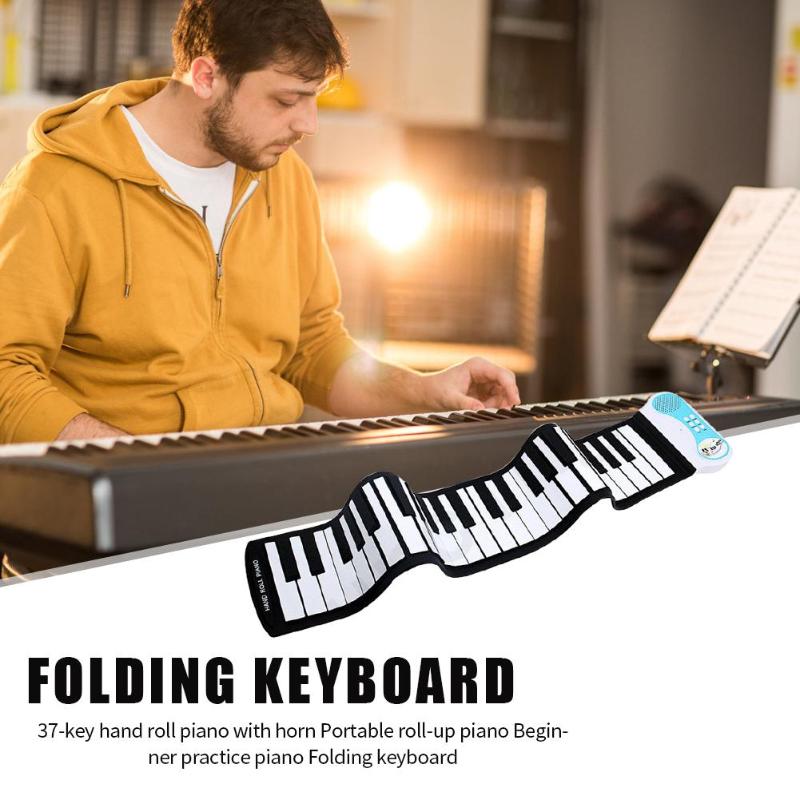 Piano souple électronique de clavier de Silicone portatif de Piano enroulable Flexible de 37 touches sans Instrument de musique roulé à la main de batterie
