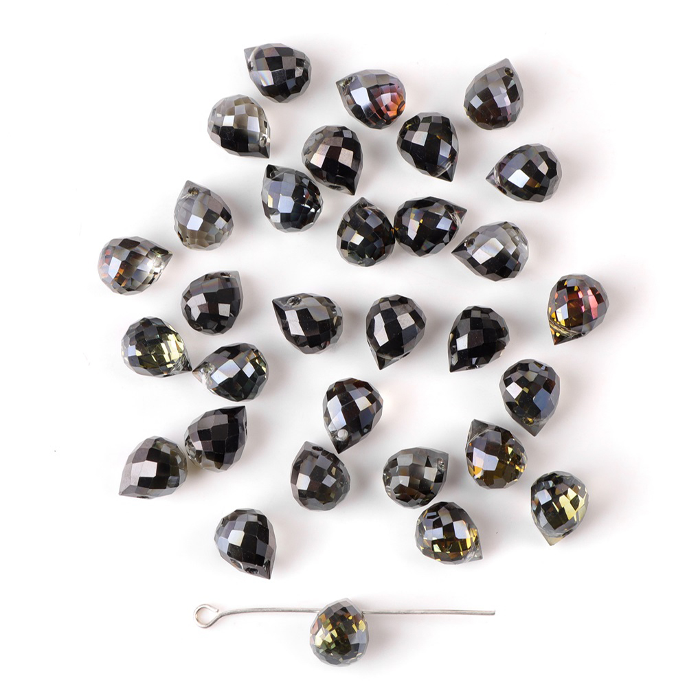 30 Uds. Cuentas de cristal checo de mariposa, abalorios de Color AB, cuentas espaciadoras facetadas sueltas para fabricación de joyería, pendientes hechos a mano DIY: Verde claro