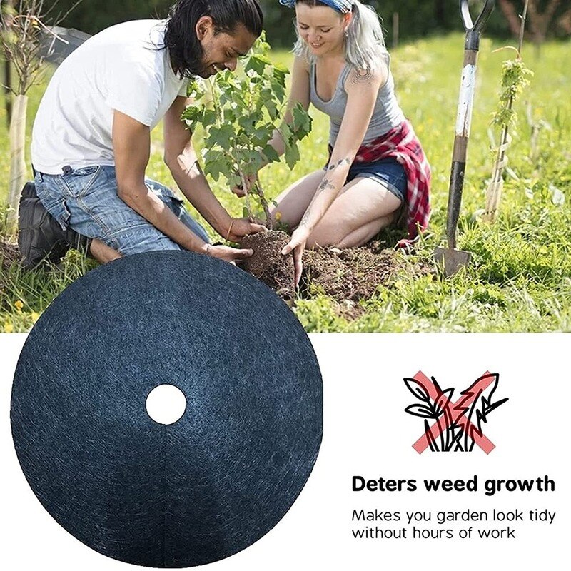 12 stücke Jäzehn Tuch Abdeckt Ring Nicht-vliese Schwarz Gras Tuch für Gemüse Garten 15/27/32/42cm Durchmesser Schutz matt