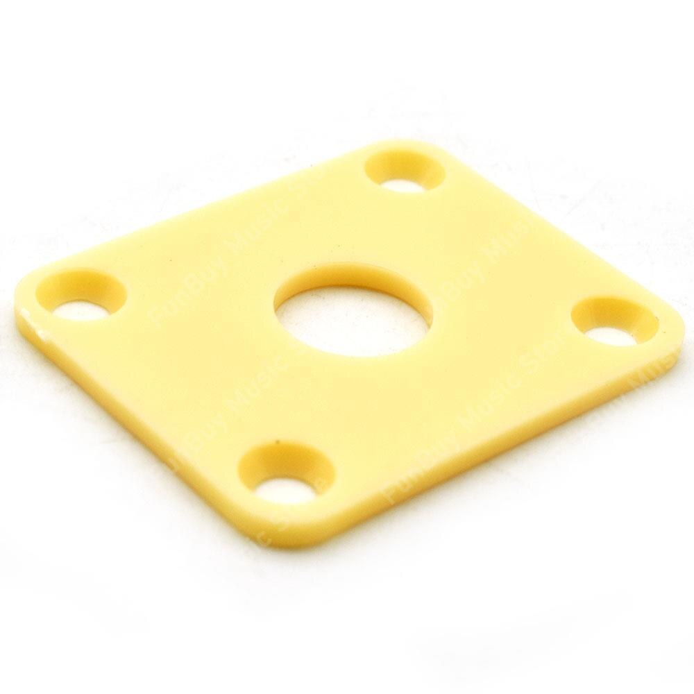 Plaque plastique carrée Jack de sortie pour guitare électrique LP, basse jaune/blanc/noir