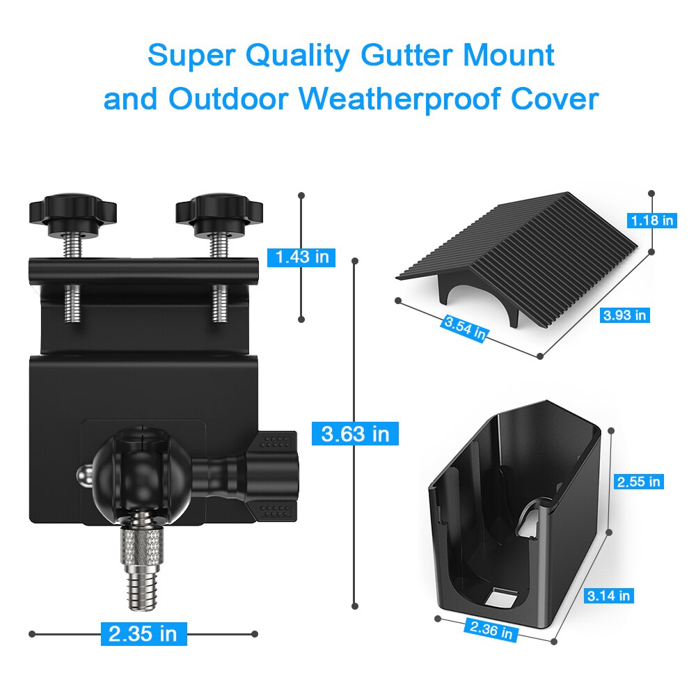 Tagrendebeslag beskyttende justerbar montering med vejrbestandigt dæksel indendørs og udendørs til arlo pro / arlo pro 2 kamera
